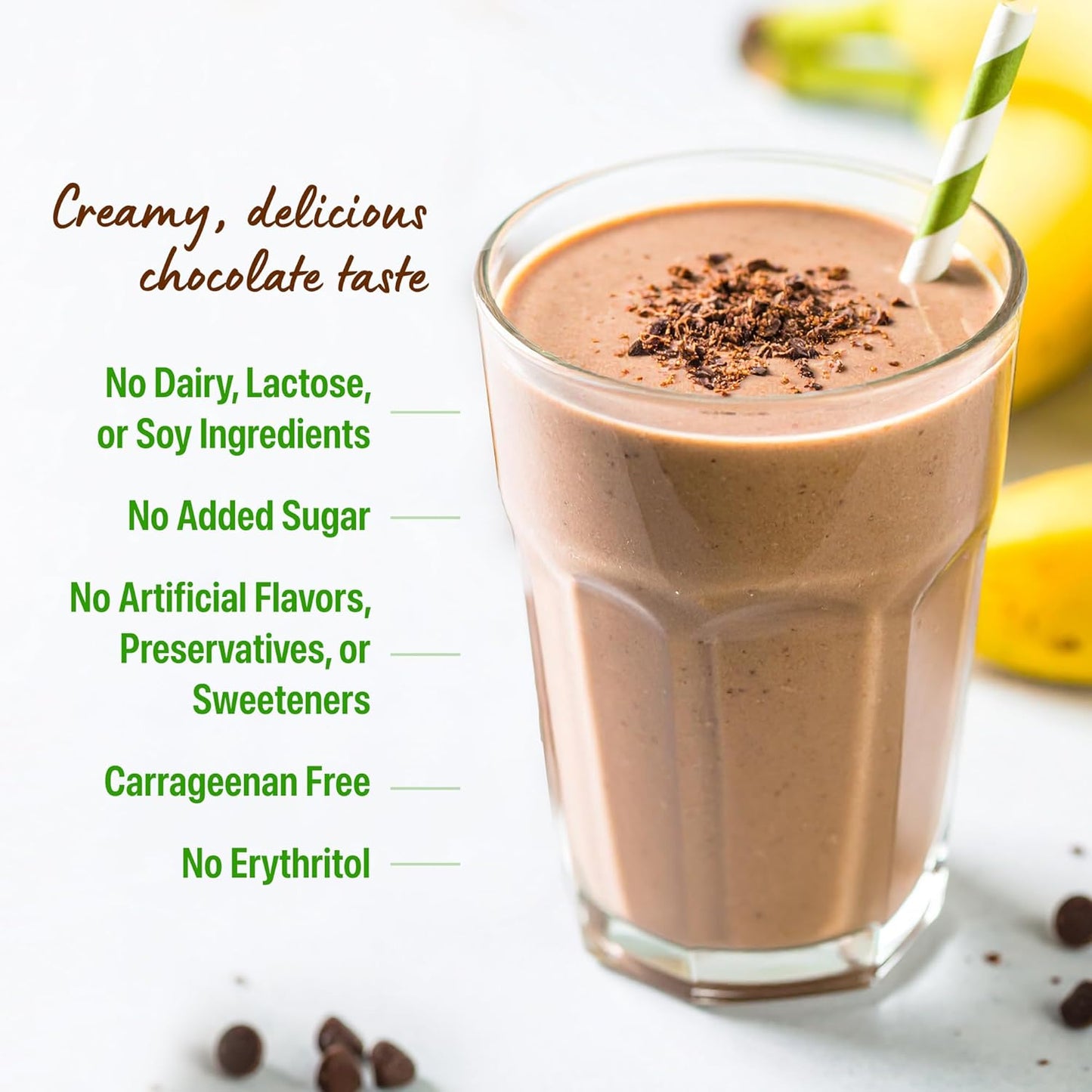 Organic Vegan Protein Powder, Creamy Chocolate Fudge - 21G Plant Protein, 6G Prebiotic Fiber, Low Net Carb, No Lactose Ingredients, No Added Sugar, Non-Gmo, for Shakes & Smoothies, 2.03 Lb