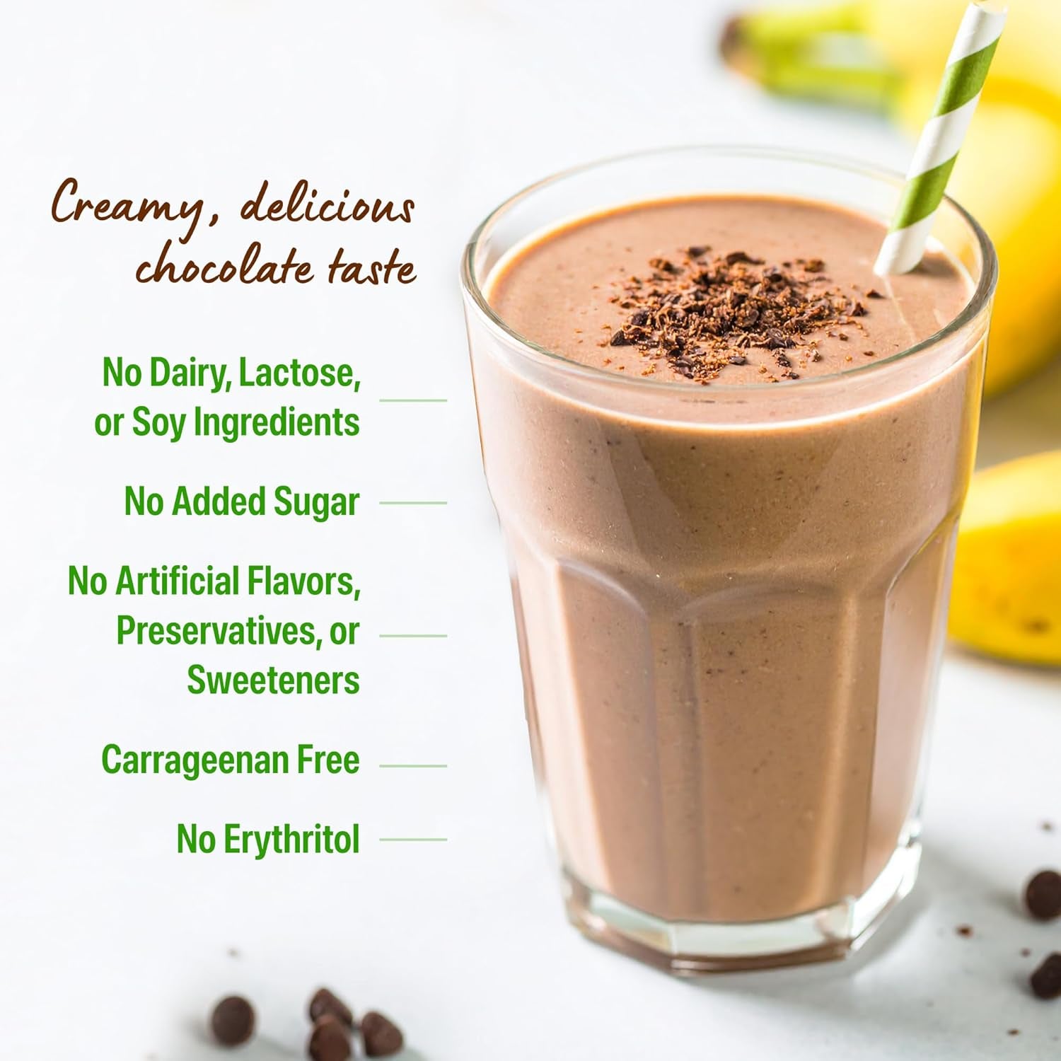 Organic Vegan Protein Powder, Creamy Chocolate Fudge - 21G Plant Protein, 6G Prebiotic Fiber, Low Net Carb, No Lactose Ingredients, No Added Sugar, Non-Gmo, for Shakes & Smoothies, 2.03 Lb