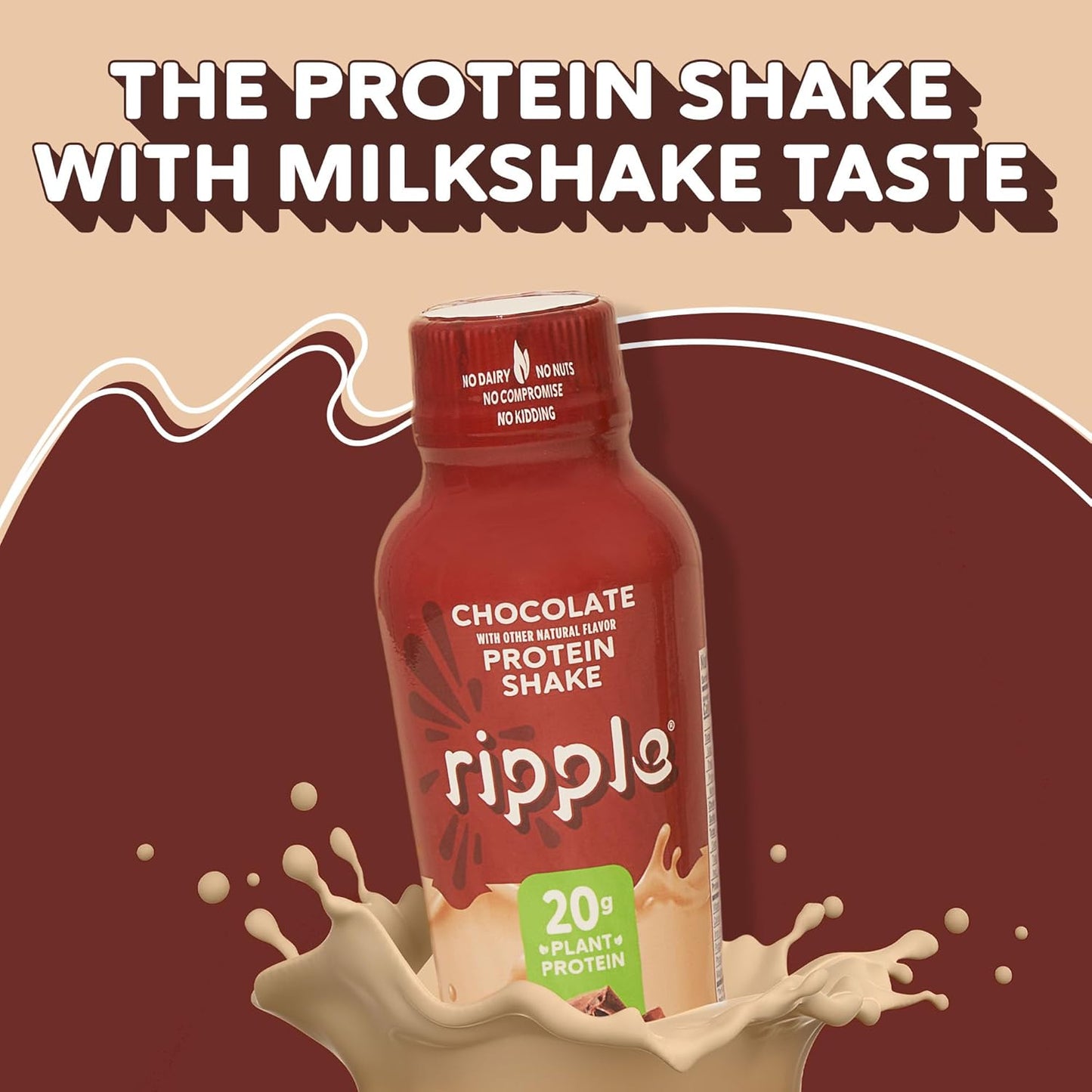 Vegan Protein Shake | Chocolate | 20G Nutritious Plant Based Pea Protein | Shelf Stable | No Gmos, Soy, Nut, Gluten, Lactose | 12 Oz, 12 Pack