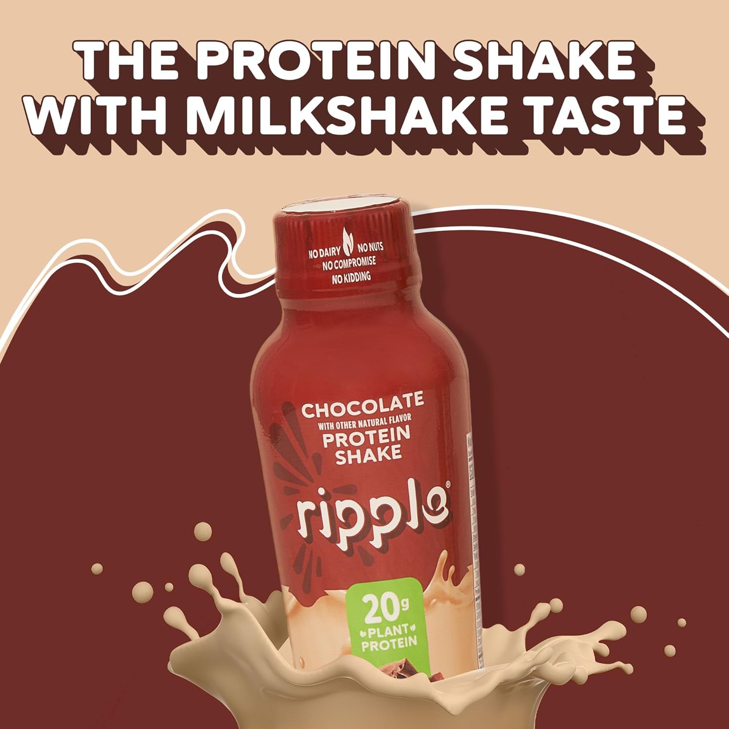 Vegan Protein Shake | Chocolate | 20G Nutritious Plant Based Pea Protein | Shelf Stable | No Gmos, Soy, Nut, Gluten, Lactose | 12 Oz, 12 Pack